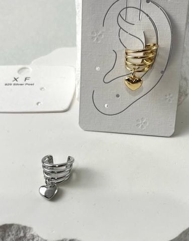 72137 - Кафф зажим на ухо с подвеской сердечко