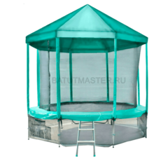 Батут с сеткой и лестницей, с крышей, диаметр 8 фт