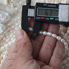 Жемчуг натуральный речной, рис, 5,7-7,2 мм, 1 нить, Ж024