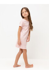сорочка  для девочки  К 1156/бежево-розовый,полянка