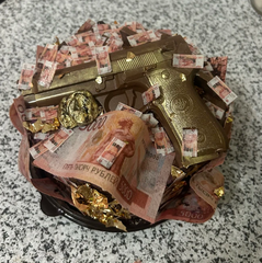 Посыпка для Торта Деньги Рубли 2.5*1 см, 160 шт (вафельная бумага)