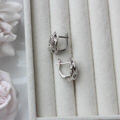 Швензы Плетёный узел 15 мм с английским замком, родий, Ш124