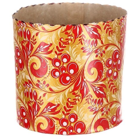 Форма бумажная для кулича «Рябина» (150гр, 70/85 мм)