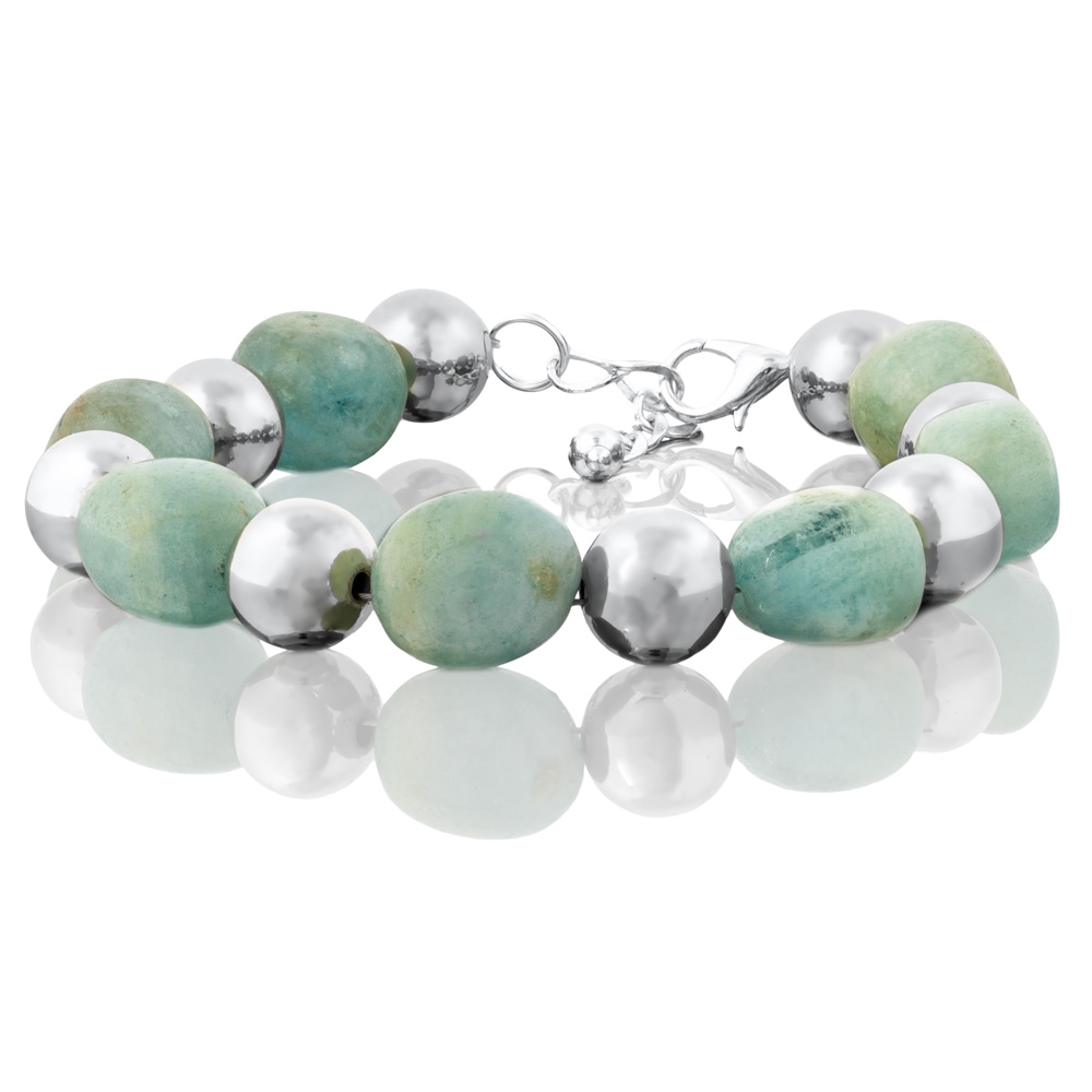 Браслет с природным аквамарином