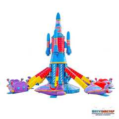 Детская карусель с подъёмом «Звездолётики» 8 кабинок, 16 мест, 11×11×7,8 м