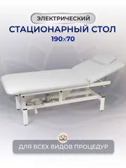 Массажный стол 190 на 70 см , с электроподъемным механизмом Masscomplekt в белый от производителя с доставкой по России курьером до адреса