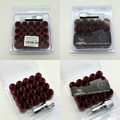 Комплект колесных гаек под внутр. шест. M12x1.5 20шт. + Ключ Красный