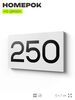 Номер на дверь 250, табличка на дверь для офиса, квартиры, кабинета, аудитории, склада, белая 120х70 мм, Айдентика Технолоджи