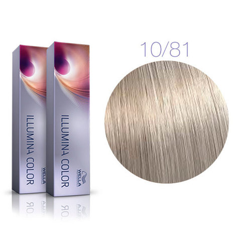 Wella Professional Illumina Color 10/81 (Яркий блонд жемчужно-пепельный (Топленое молоко)) - Стойкая крем-краска для волос