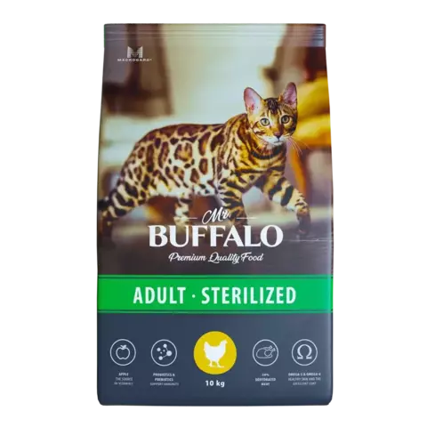 Mr.Buffalo STERILIZED Сухой корм для кошек (курица) 10кг