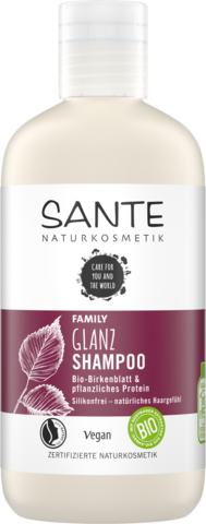 SANTE FAMILY Шампунь для блеска волос с био-берёзой и растительными протеинами, 250 мл
