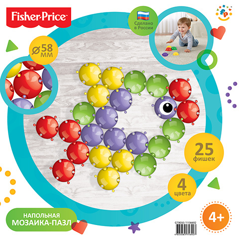 Fisher Price Мозаика напольная, 25 деталей (GT9050)