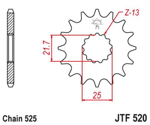 Звезда ведущая JTF520 16RB