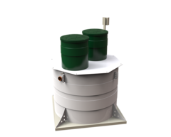 Станция биологической очистки Коло Веси Kolo Vesi 15 миди/ 3000 л. в сутки / до 17 чел. / самотечный сброс (2000x2000x2453см;348кг;) - арт.560187