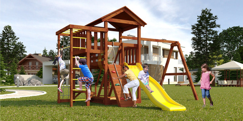 Детский игровой комплекс с качелями гнездо 100 см 