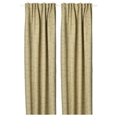 Комплект штор IKEA LONNSTAVMAL, Оливковый, 145x250 см, 2 шт