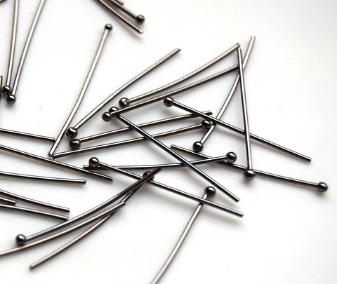 Пин с шариком, 20мм, покрытие темный родий