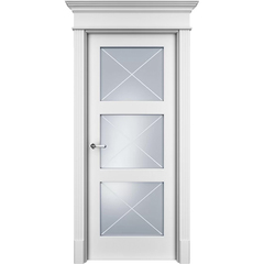 Купить Межкомнатная дверь эмаль Прима 33Ф белая остеклённая