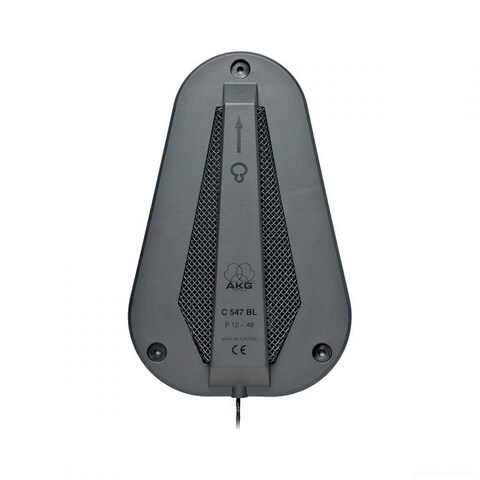 AKG C547BL микрофон граничного слоя конденсаторный гиперкардиоидный в противоударном корпусе, разъём XLR, с адаптером фантомного питания 9-52В, частотный диапазон 30-18000Гц, чувствительность 8,5мВ/Па, эквивалентный уровень шума 22Дб-А, сигнал/шум 72дБ-А,__1