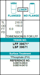 Гильза блока цилиндров TEIKIN LSF39671 (4шт/упак) не хонингованная