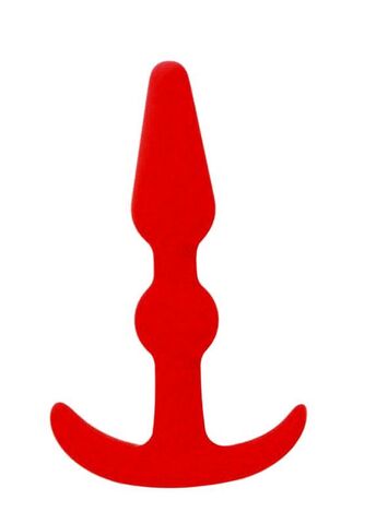 Красная анальная втулка T-SHAPE SILICONE BUTT PLUG RED - 8,9 см. - NMC F06D029A00-008