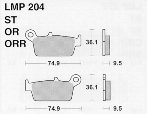 Колодки дискового тормоза AP Racing LMP204 ST  (FDB539 / FA131)