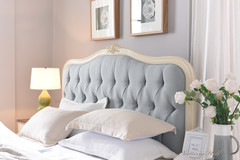Кровать "Флоранс 200x160 (Florence)" (изголовье - ткань NDS149 ) — Молочный (MK-5022-AW)