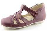 Туфли Тотто из натуральной кожи на липучке для девочек, цвет ирис фиолетовый. Изображение 1 из 12.