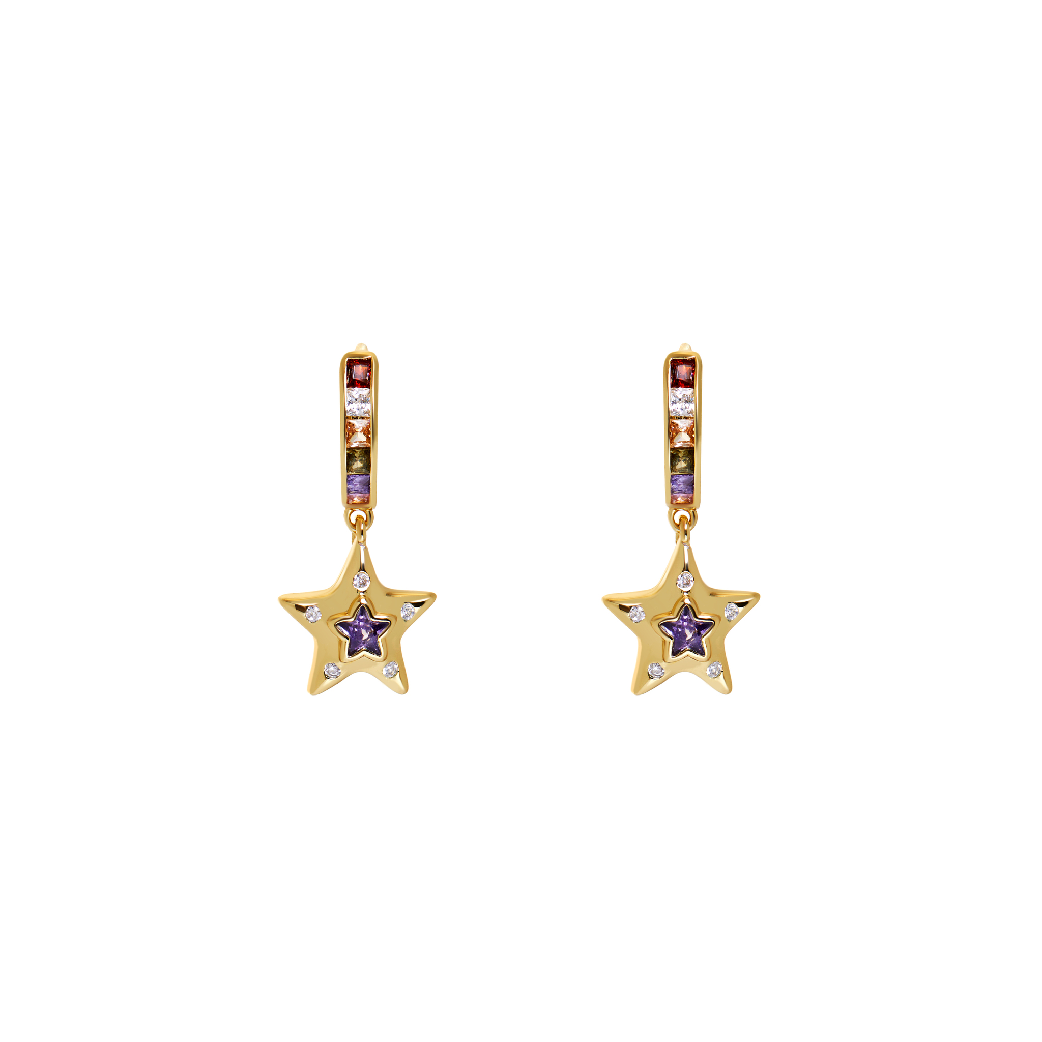 Серьги Gold Lilac Star Earrings купить онлайн по цене 4780 ₽ |  Интернет-магазин VIVA LA VIKA