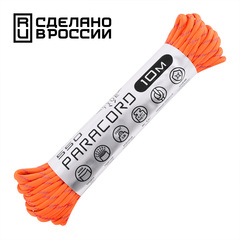 Паракорд световозвращающий 550 CORD 10м neon orange