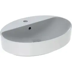 Geberit VariForm Раковина с установкой на столешницу овальной формы, 60х45 см, с отв. под смеситель, с отв. перелива фото