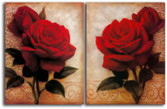 Модульная картина "Перламутровые розы"