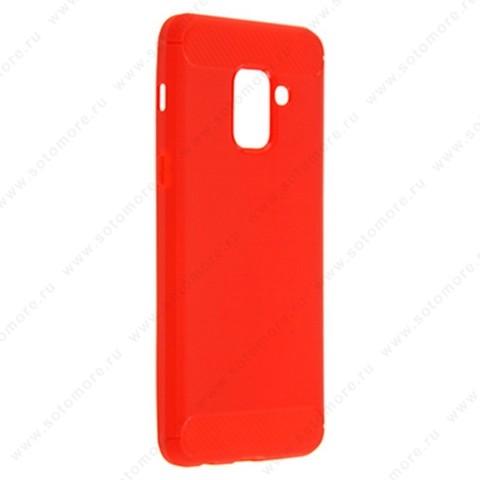Накладка Carbon 360 силиконовая для Samsung Galaxy A8 A710 2018 красный