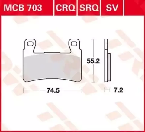 Колодки тормозные дисковые MCB703