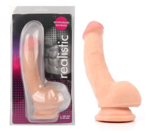 Телесный фаллоимитатор из киберкожи - 14 см. - Erowoman-Eroman EROWOMAN-EROMAN EE-10230