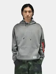 Толстовка Alpha Industries Utility Pocket Hoodie Medium Charcoal Heather (Светло-серый)