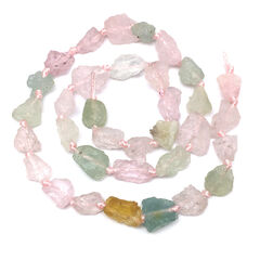 Берилл цветной ок.12х9 мм, бусины необработанные (нить 38 см)