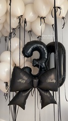 Воздушные шары с бантами и цифрами