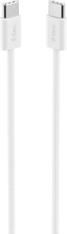Кабель TTEC AlumiCable 60W USB-C to USB-C Fast Charge Cable, 100см, белый