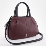 Сумка Саломея 479 гладкий бордо + черный