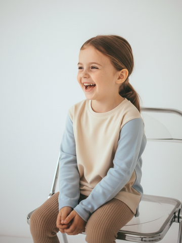 Лонгслив детский FLIP бежевый/мятный