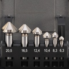 Набор зенковок 90° 6,3-20,5мм DIN335C 3z HSSE-Co5 6шт H-Tools 102152EHT