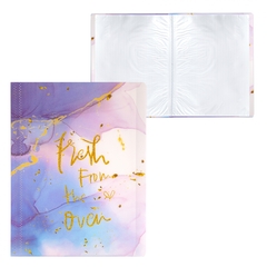 
          Папка с 40 вкладышами Alingar, А4, 310х235 мм, пластик, 400 мкм, мраморный дизайн с надписью "Fresh", сиреневый