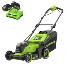 Газонокосилка Greenworks GD24X2LM411K4 2×24V (41 см) аккумуляторная, с 2×АКБ 4 А/ч и двойным ЗУ