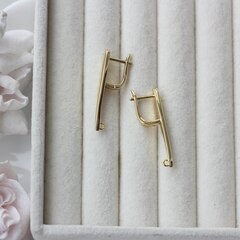 Швензы удлинённые Капля 32*5 мм с английским замком, позолота, Ш131