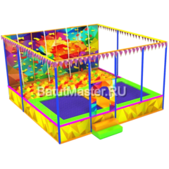 Батутная арена "Цветная мозайка" 4,65x4,65x2,5 м