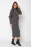 Платье для беременных и кормящих 15943 графит меланж