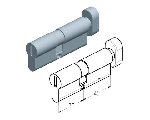 ALUTECH Цилиндровый механизм 36 / 41 мм, C-36 / 41M