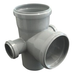 Крестовина ПП (полипропилен) для канализации двухплоскостная Дн 110-110 90гр.отводы 50 влево и вправо, с уплотнительными кольцами, Ростурпласт