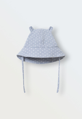 Панамка из муслина (горошек на голубом)